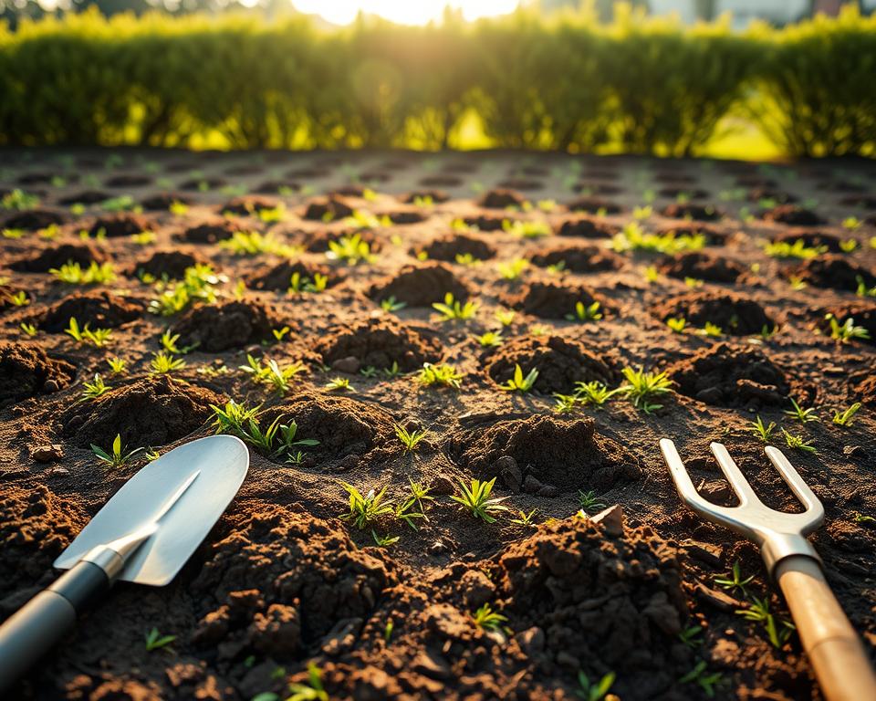 Bodenvorbereitung für Ligusterhecke