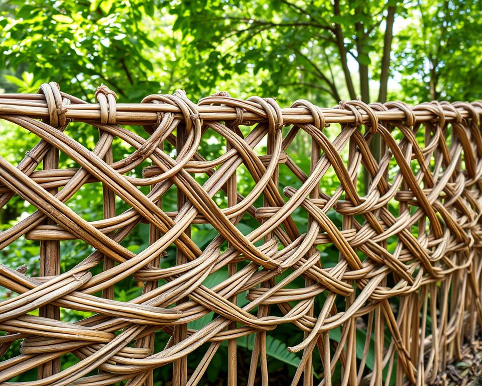 Weidenzaun Flechtmuster Grundtechnik